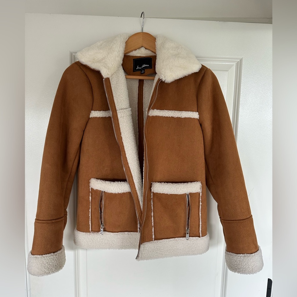 SAM EDELMAN
Faux Suede & Faux Fur-Trimmed Jacket